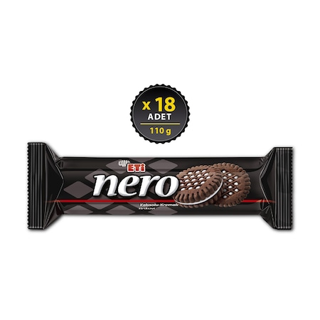 Eti Nero Kakaolu Kremalı Bisküvi 18 x 110 G