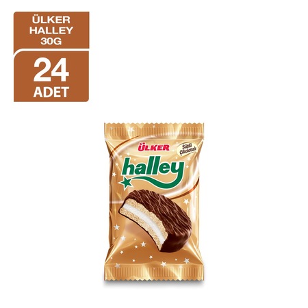 Ülker Halley Sütlü Çikolata Kaplı Bisküvi 24 x 30 G