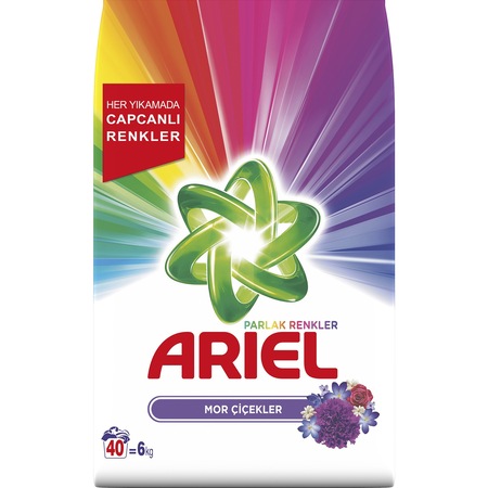 Ariel Toz Çamaşır Deterjanı Mor Çiçekler 40 Yıkama 6 KG
