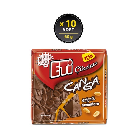 Eti Çikolata Canga Yer Fıstıklı 10 x 60 G