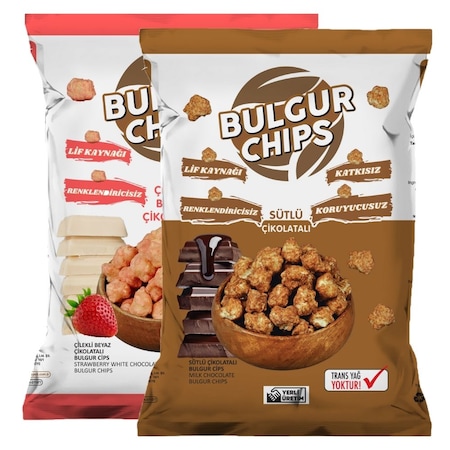 Katkısız Koruyucusuz Çikolatalı Bulgur Cips Karışık Paket 2 x 35 G