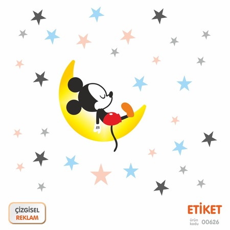 Mickey Mouse Aydede Yildiz Erkek Cocuk Bebek Odasi Sticker Fiyatlari Ve Ozellikleri