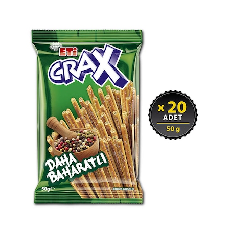 Eti Crax Baharatlı Çubuk Kraker 20 x 50 G