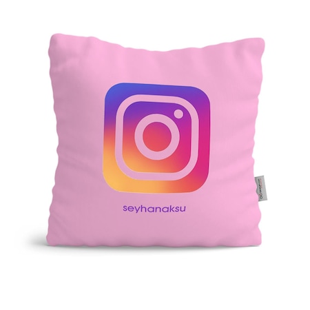Kişiye Özel Instagram Pembe Yastık