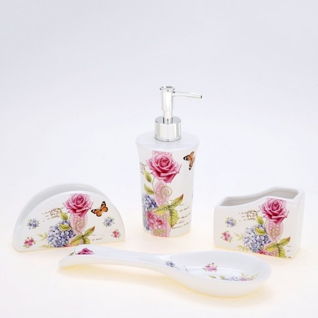 4 Lu Porselen Sabunluk Sungerlik Kasiklik Pecetelik Mutfak Seti Fiyatlari Ve Ozellikleri