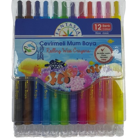 Okul Ve Okul Oncesi Ogrenci Tipi Boyalar Crayon Mum Boyalar Monami Wax Crayons Cevirmeli Mum Boya 12 Renk