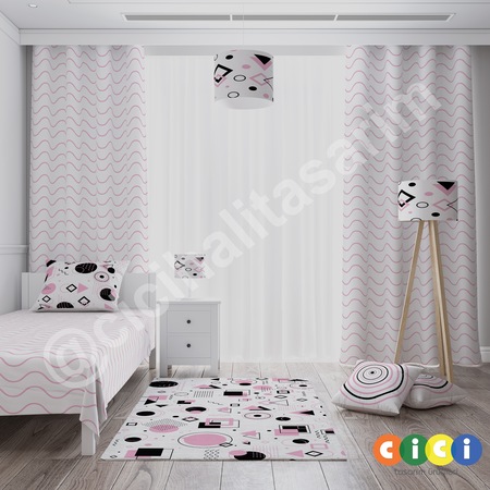 Cici Geometrik Sekiller Genc Odasi Perdesi Dekoratif Fon Perde Fiyatlari Ve Ozellikleri