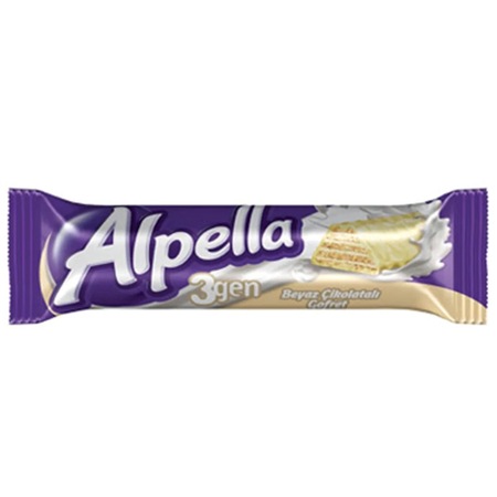 Ülker Alpella 3Gen Gofret Beyaz Çikolatalı 24 x 28 G
