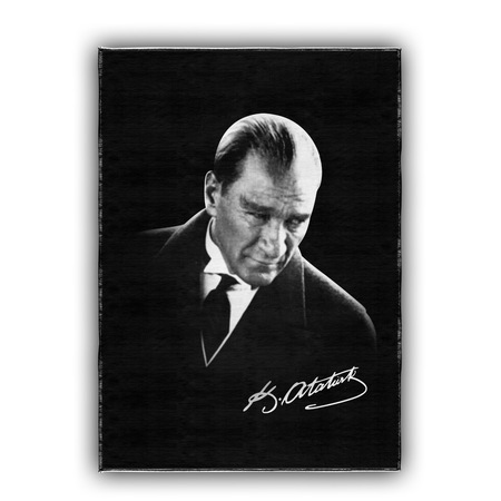 Dijital Baskılı Atatürk Resimli Halı - Halı Tablo 50 x 70 cm