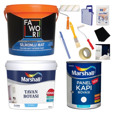 fawori silikonlu mat ic cephe boyasi 20kg marshall tavan boyasi 1 fiyatlari ve ozellikleri