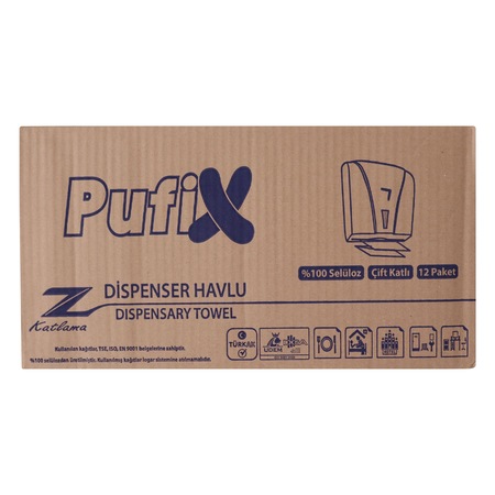 Pufix Z katlama Dispenser Kağıt Havlu 120'li 12 Paket