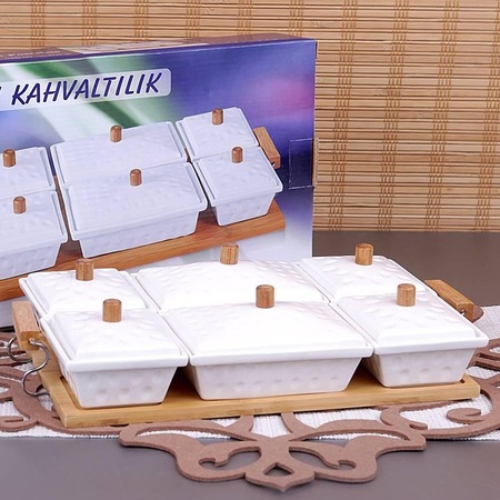 Fame Kitchen Bambu Stantlı Porselen Kahvaltılık Seti - n11.com