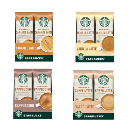Starbucks Premium Serisi Vanilla Latte - Cafe Latte - Cappuccino - Caramel Latte 4 x 10'lu