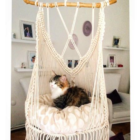 Askili Makrome Kedi Yatagi Salincagi 70 X 56 Cm Fiyatlari Ve Ozellikleri