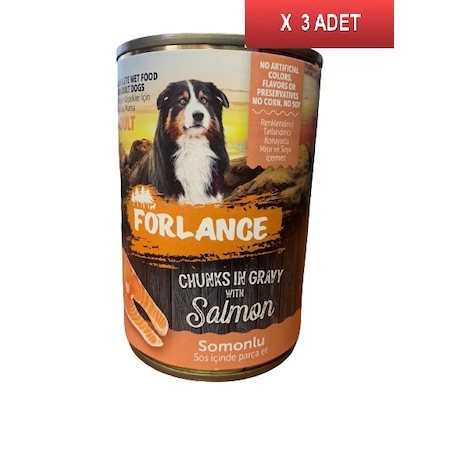 Forlance Somon Parca Etli Soslu Konserve Yetiskin Kopek Mamasi 3 X 400 G Fiyatlari Ve Ozellikleri