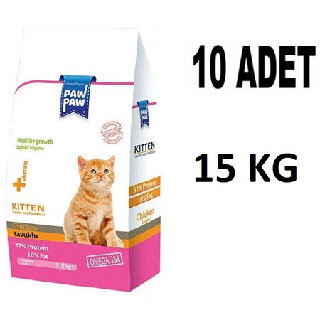 Paw Paw Tavuklu Kedi Maması 15 Kg