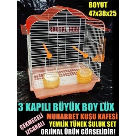 3 Kapili Buyuk Boy Lux Muhabbet Kafesi 47x38x25 Izgara Cekmeceli Fiyatlari Ve Ozellikleri