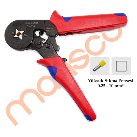 Maasco Yac-8 Maasco Sıkma Pensesi 0.5-10 Mm Yüksük Hedıye 2.5 Mm’Lik Yüksük 100 Adet