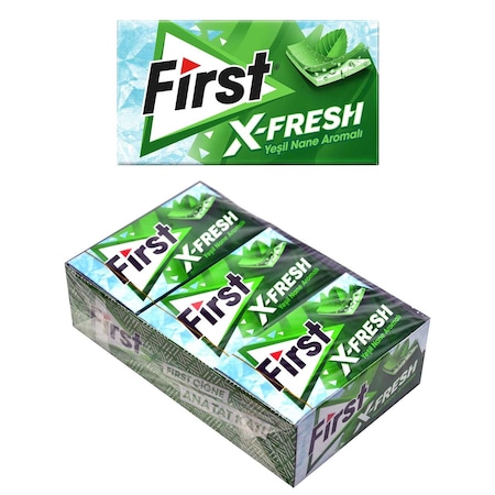 First X-Fresh Yeşil Nane Aromalı Sakız 12 x 27 G