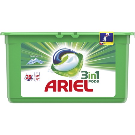Ariel 3in1 Pods Sıvı Çamaşır Deterjanı Kapsülü Dağ Esintisi 35 Yıkama