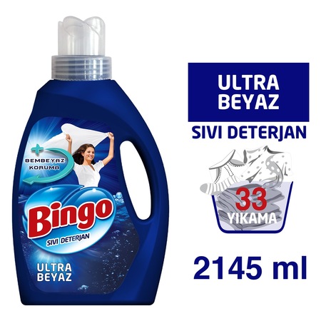 Bingo Sıvı Çamaşır Deterjanı Ultra Beyaz 33 Yıkama 2145 ML