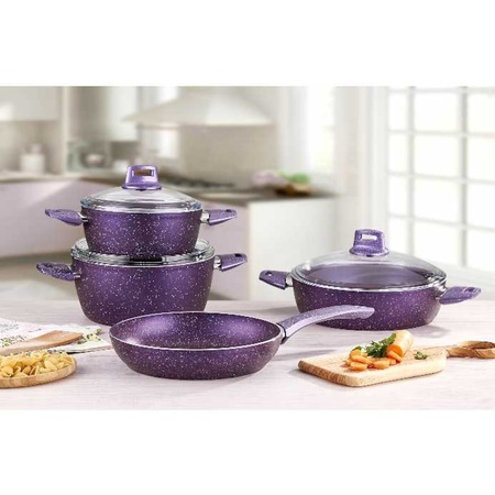 Kahramanlar 7 Parca Fiesta Granit Tencere Seti Mor Fiyatlari Ve Ozellikleri