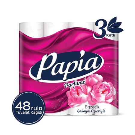 Papia Üç Katlı Egzotik Şakayık Parfümlü Tuvalet Kağıdı 3 x 16 Rulo