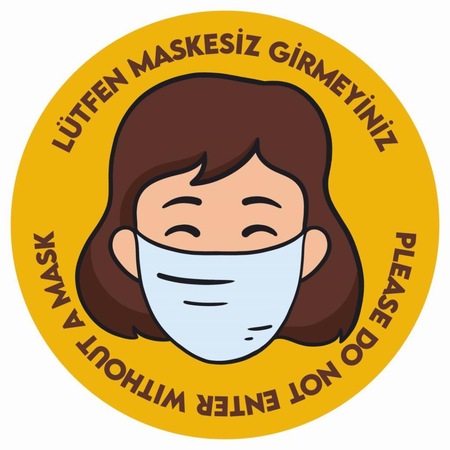 Maskesiz Girilmez Uyarı - Sosyal Mesafe