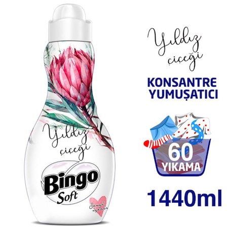 Bingo Soft Konsantre Çamaşır Yumuşatıcısı Yıldız Çiçeği 1440 ML