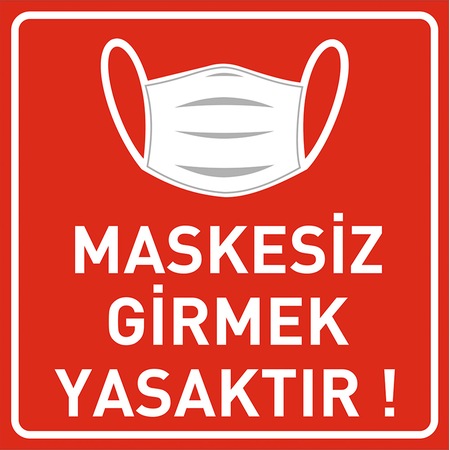 Buriş Maskesiz Girilmez Zemin Sticker Etiketi (5'Li Paket)