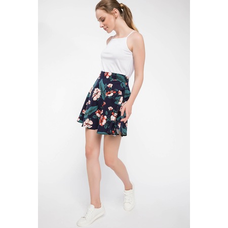 Defacto Floral Desenli Mini Etek J3729az18hs N11com