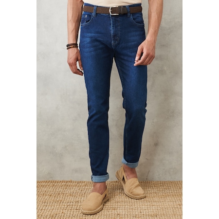 Ekstra Slim Fit Dar Kesim Esnek Denim Jean Kot Pantolon