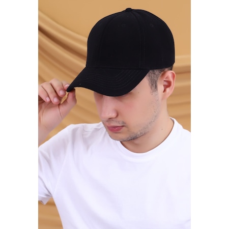 Siyah Düz Erkek Basic Şapka