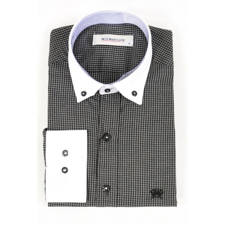 Slim Fit Saten Duz Siyah Erkek Gomlek Tudors