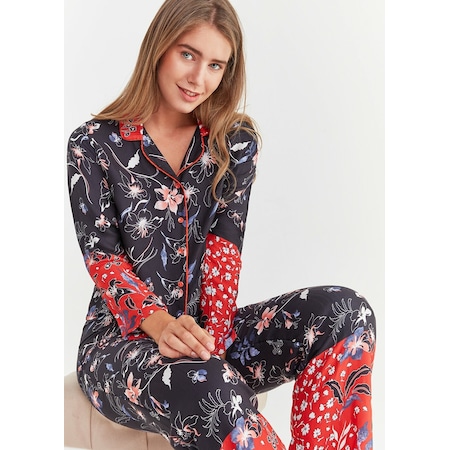Suwen Kadın Viola Maskulen Pijama Takımı