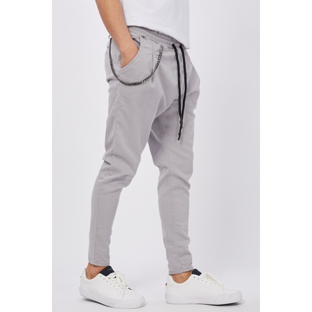 Erkek Siyah Jogger Pantolon Zincirli