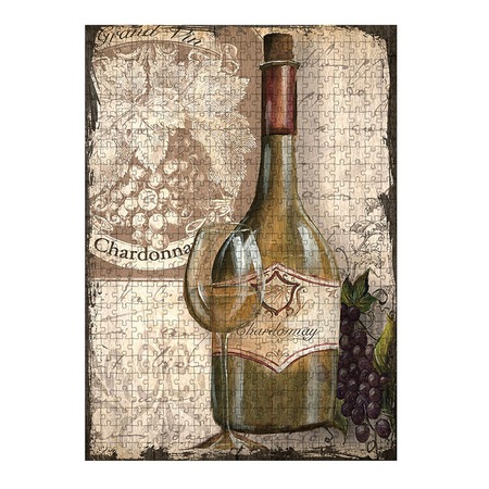 Ahşap Puzzle Chardonnay Şarabı 500 Parça 50 x 70 Cm