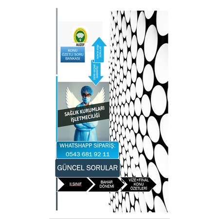 Auzef 2 Sinif 6 Ders Saglik Kurumlari Isletmeciligi Bahar Donemi Fiyatlari Ve Ozellikleri