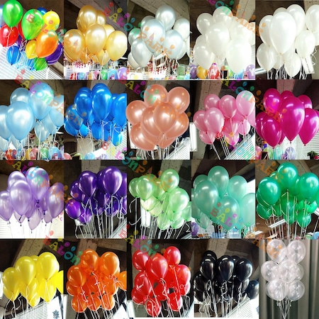 Adet Renk Seçmeli Metalik Parlak Parti Balon Sedefli Helyum Uçan