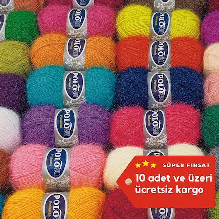 Polosu El Örgü Yünü My Pırlanta - Simli Fantazi Örgü İplik Yumak