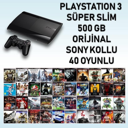 Sony Playstation 3 Super Slim 500 Gb 1 Orijinal Kol 40 Oyun Fiyatlari Ve Ozellikleri