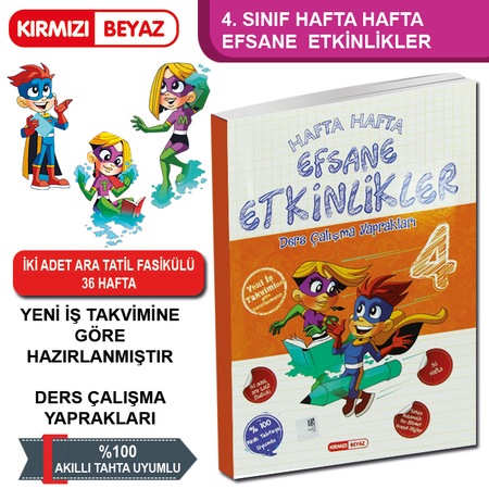 Kirmizi Beyaz 4 Sinif Efsane Hafta Hafta Etkinlikler 2021 Fiyatlari Ve Ozellikleri