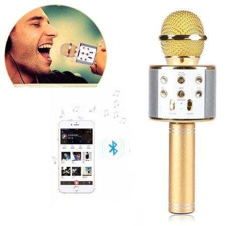 WS858 Karaoke Mikrofon Orjinal Bluetooth Mikrofon (SD-USB-AUX)