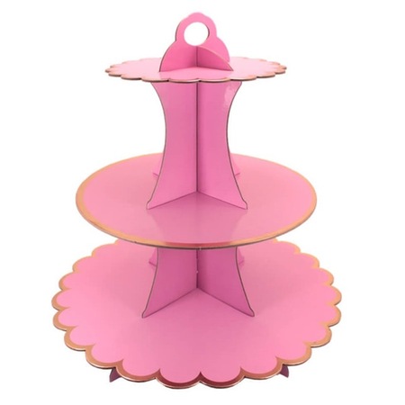 Cupcake Standi 3 Katli Metalik Altin Cerceveli Pembe Fiyatlari Ve Ozellikleri