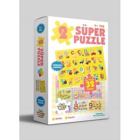 Super Puzzle 2 Alfabe Sayilar 32 Parca 4 Yas 0 6 Yas Yayinlari Fiyatlari Ve Ozellikleri