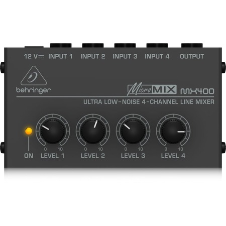 Behringer MICROMIX MX400 Ultra Low-Noise 4-Channel Line Mixer Black 