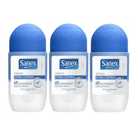Sanex Dermo Extra Control Roll-On Deodorant 50 ML x 3