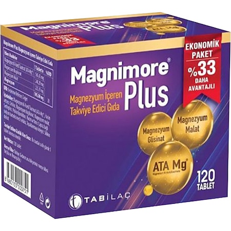 magnimore plus 120 tablet magnezyum iceren takviye edici gida fiyatlari ve ozellikleri