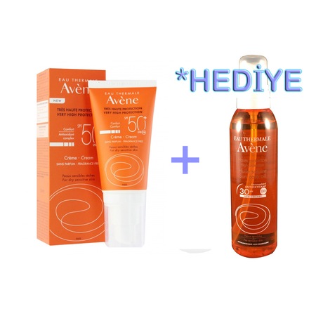 Avene Creme Spf 50 50ml Güneş Kremi Huile Solaire Spf30 Hediye