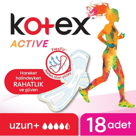 Kotex Active Uzun Hijyenik Ped 18'li
